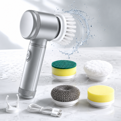 CleanSpin Pro 5-i-1 – Uppladdningsbar Elektrisk Rengöringsborste